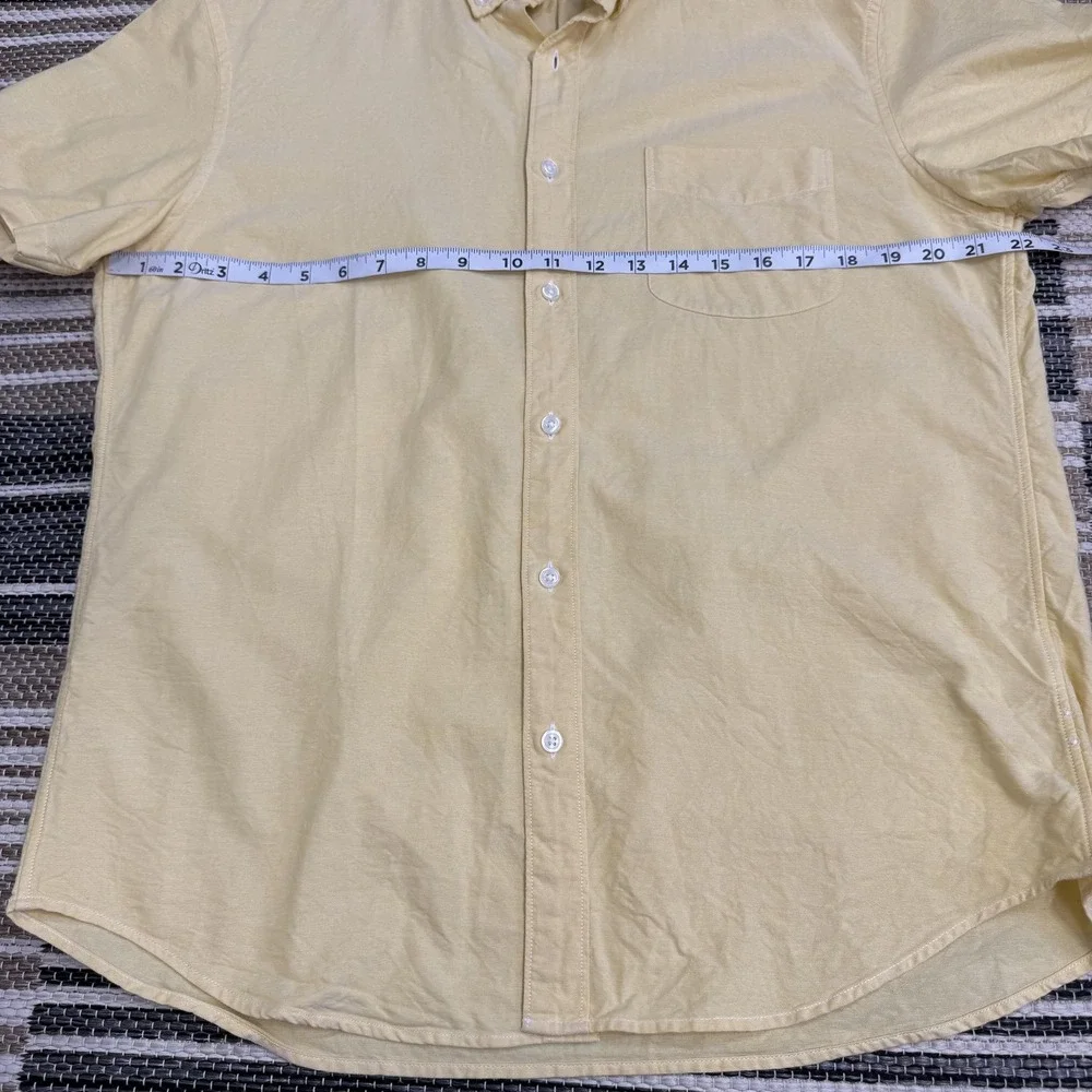 J.Crew Shirt Mens Large Yellow Lightweight Oxford Slim Button Down Short Sleeve - Picture 9 of 13